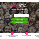 La page d'accueil d'un site de rencontre appelé Metic.