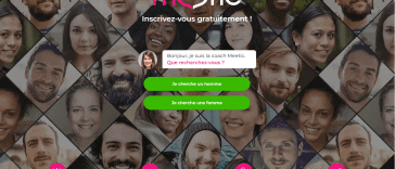 La page d'accueil d'un site de rencontre appelé Metic.