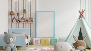 Comment aménager une chambre d'enfant avec des jouets et une tente ?