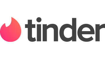 Le logo Tinder sur fond blanc.