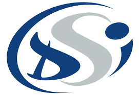 Logo abstrait bleu et gris représentant les lettres "S" et "i" qui se chevauchent, entourées d'une ligne courbe bleue, symbolisant la collaboration et l'inclusion au sein d'une Entreprise Adaptée.